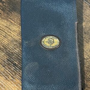 Burberry Black Leather Long Wallet with Crest Medallion